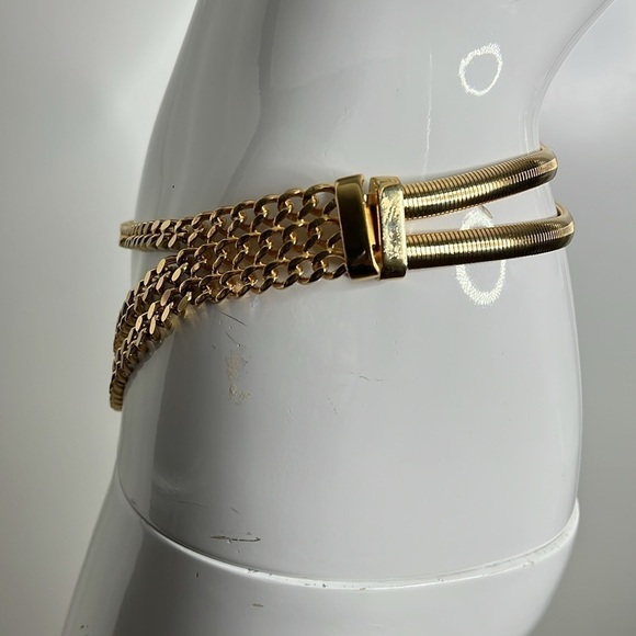 1980’s Triple Goldtone Chain Drop 30” Waist Belt main image 4